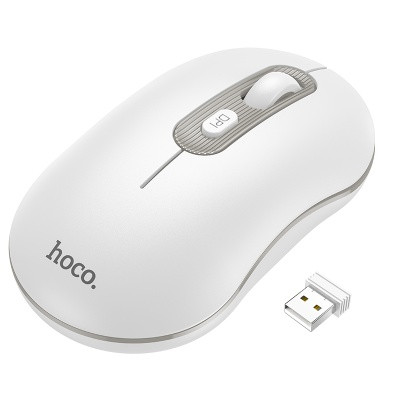 Мышь беспроводная HOCO GM21 Platinum, Bluetooth, белый+серый 0958