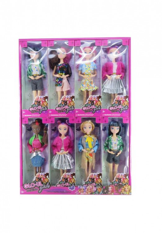 Кукла Glo-Ul 8 штук в шоубоксе 32х11х5 см 683