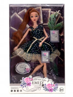 Кукла модельная, Emily, на шарнирах, в кружевном платье, с цветком 20х6х33 см 893279