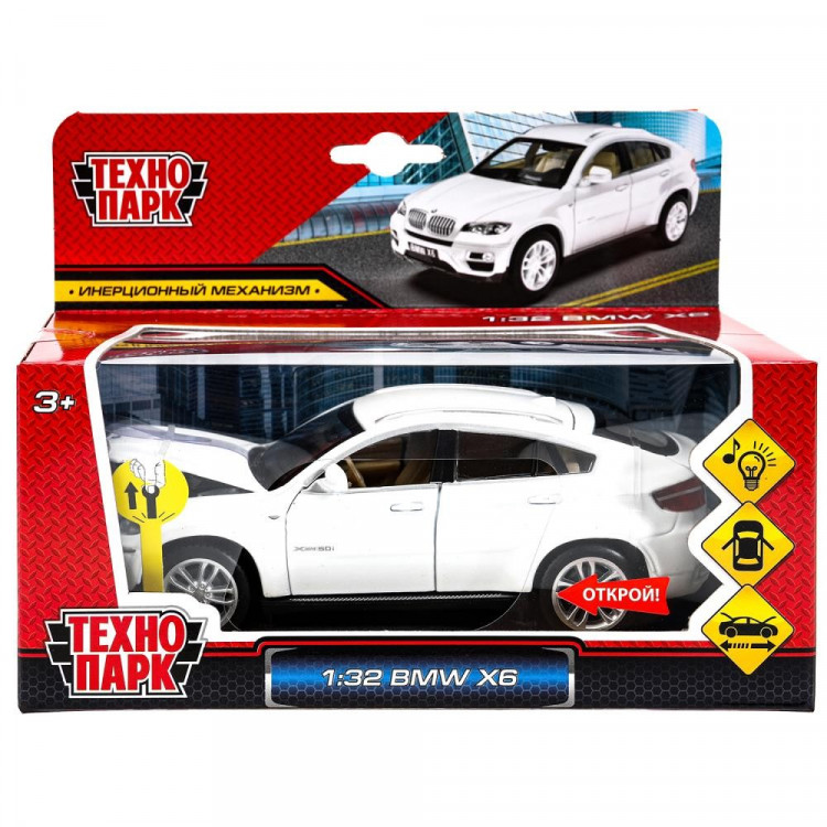 Модель металл BMW X6, 15,5 см, двери, капот, багажник, инерция Технопарк SB-68311