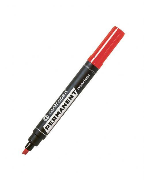 Маркер Centropen 2мм красный скошенный