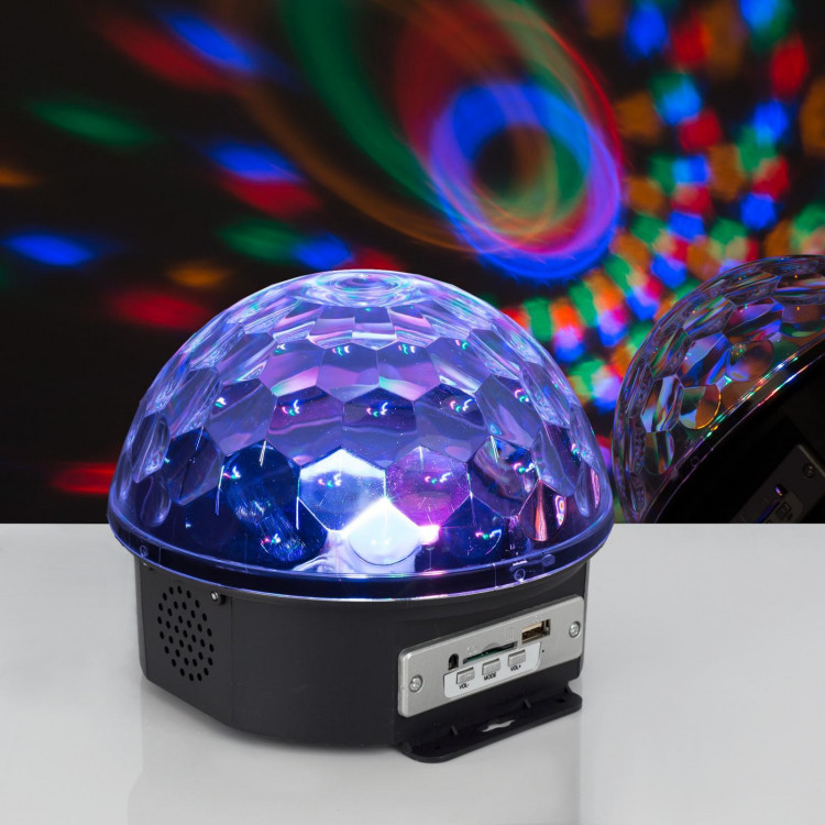 Световой прибор «Хрустальный шар» 17.5 см, динамик, свечение RGB, 220 В 667998