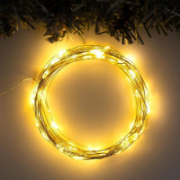 Гирлянда «Нить» 10 м роса, IP20, серебристая нить, 100 LED, свечение тёплое белое, 12 В 5198354
