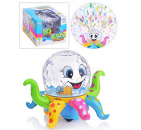 Игрушка Осьминог крутится шар,свет, звук, на батар.,в коробке 18*18*18 см 3967