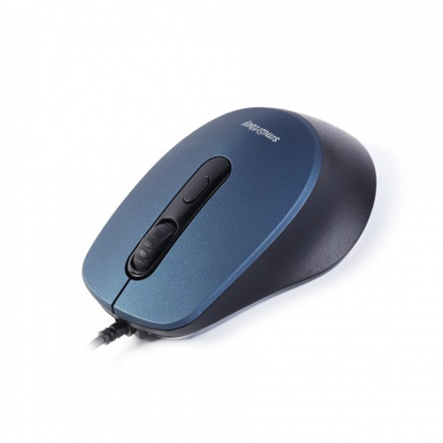 Мышь " SmartBuy " 265 One проводная оптическая, бесшумная, 4 кнопки, синяя, 800/1200/1600/2400 DPI,